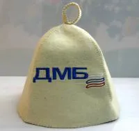 шапка для бани и сауны "классика - дмб", белая, мск