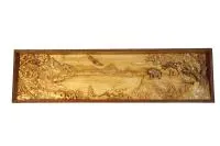 картина резная "панорама озеро", натуральное дерево, 725*200мм, банный эксперт