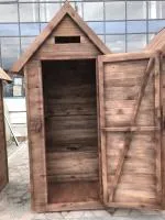 туалет дачный деревянный 2,1х1х1 м, крыша двухскатная, мягкая кровля, стульчак, банный перец
